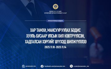  ХАР ТАМХИ, МАНСУУРУУЛАХ БОДИС ХУУЛЬ БУСААР УЛСЫН ХИЛ НЭВТРҮҮЛСЭН, ХАДГАЛСАН ХЭРГИЙГ ШҮҮХЭД ШИЛЖҮҮЛЛЭЭ
